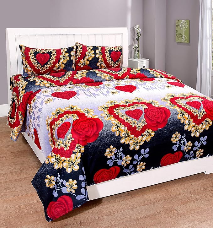 Microfiber Floral Double Bedsheet – Soft & Stylish Printed Bed Sheet