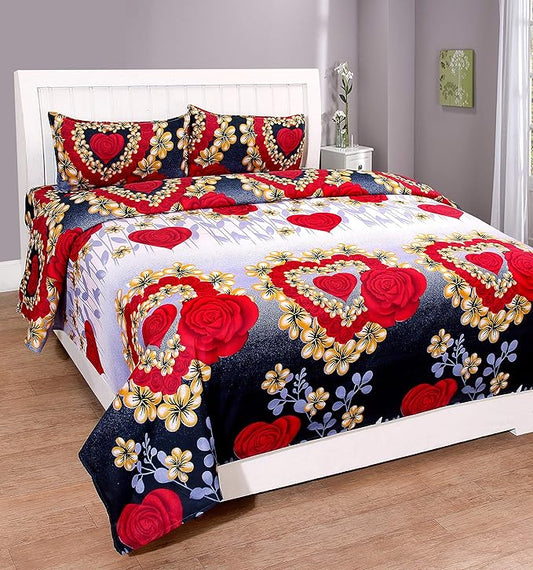 Microfiber Floral Double Bedsheet – Soft & Stylish Printed Bed Sheet
