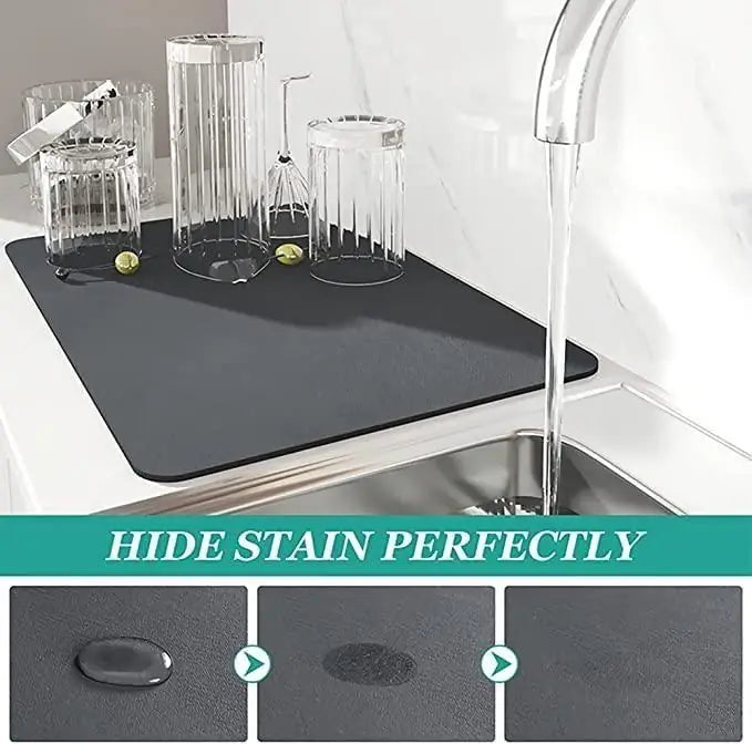Waterproof Dish Drying Mat – Stain-Resistant Kitchen Countertop Mat | Pack of 2