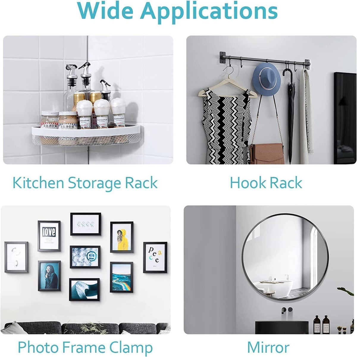Self-Adhesive Wall Hooks – Multipurpose No-Drill Hooks for Home | Pack of 10