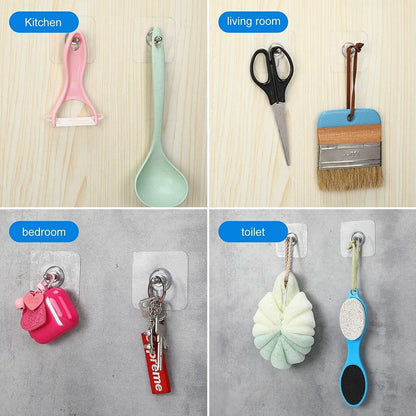 Self-Adhesive Wall Hooks – Multipurpose No-Drill Hooks for Home | Pack of 10