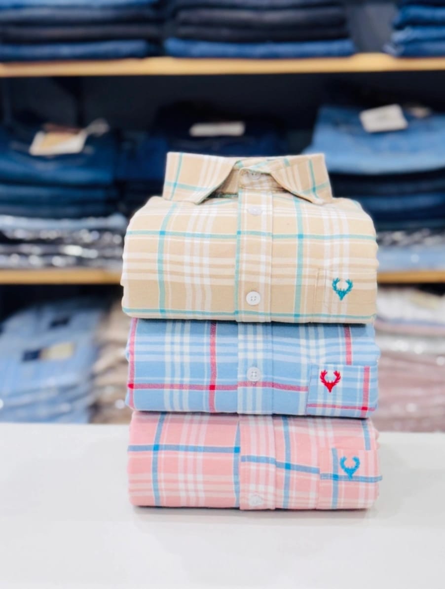 Men’s Premium Cotton Check Shirt – Full Sleeve Casual Shirt
