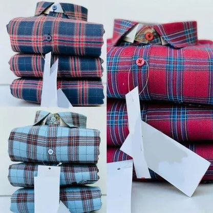 Men’s Premium Cotton Check Shirt – Full Sleeve Casual Shirt
