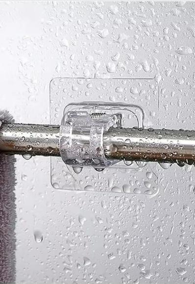 Self-Adhesive Curtain Rod Hooks – No-Drill Rod Clips | Pack of 6