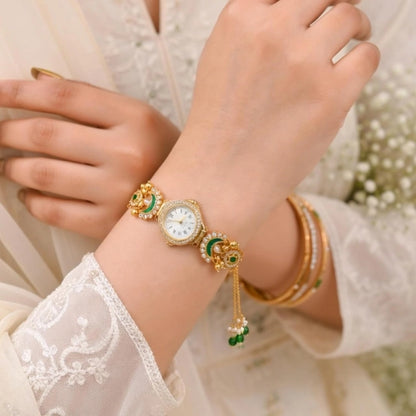 Boho Statement Jewelry Watch - Vintage Gold Plated Tassel Bracelet For Women|