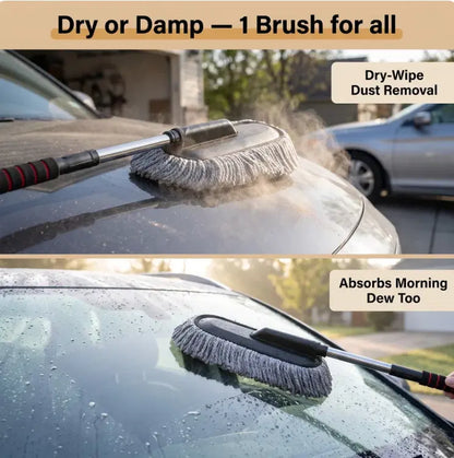 Microfiber Car Duster with Steel Extendable Handle