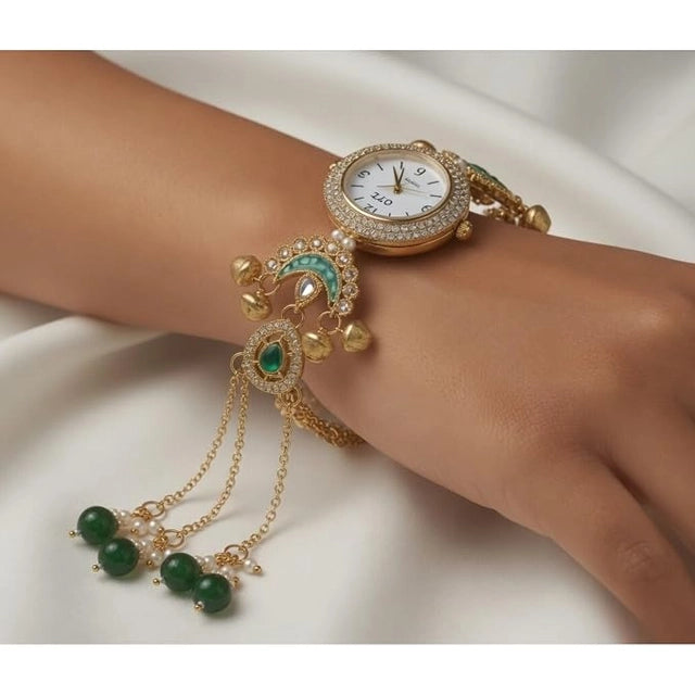 Boho Statement Jewelry Watch - Vintage Gold Plated Tassel Bracelet For Women|